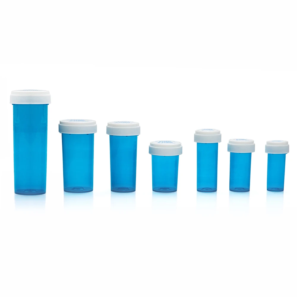 Plastic rx medicine bottle reversible cap medicine custom pill bottle packaging