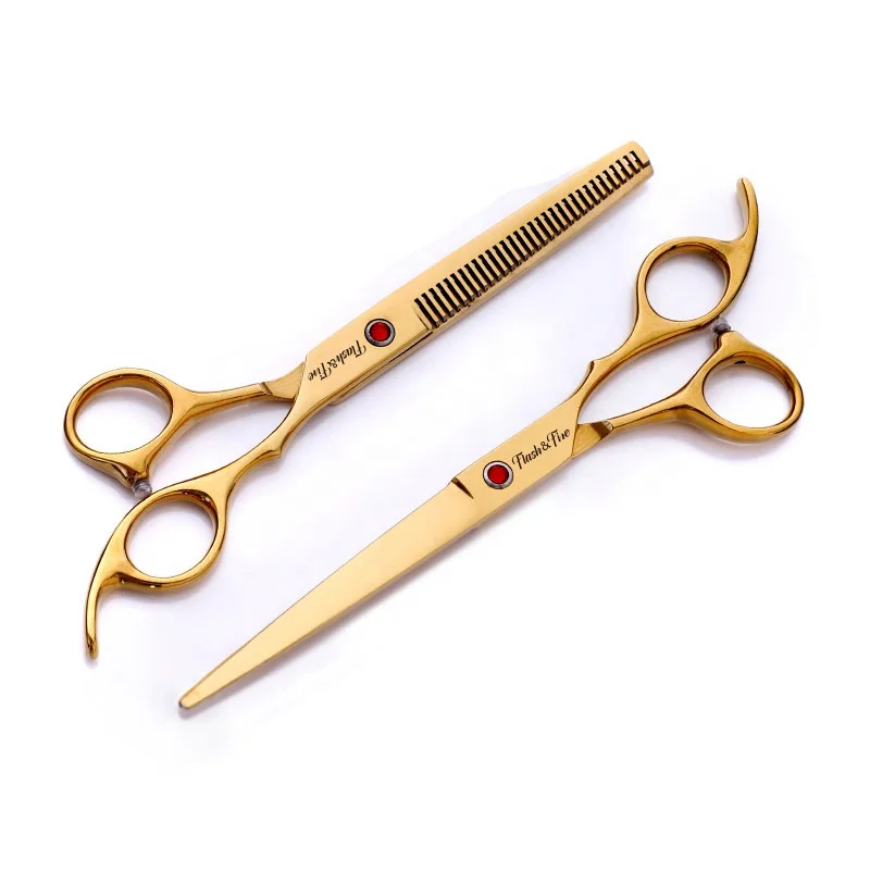  Glod stainless steel dog hairdressing scissors grooming shears set with pet