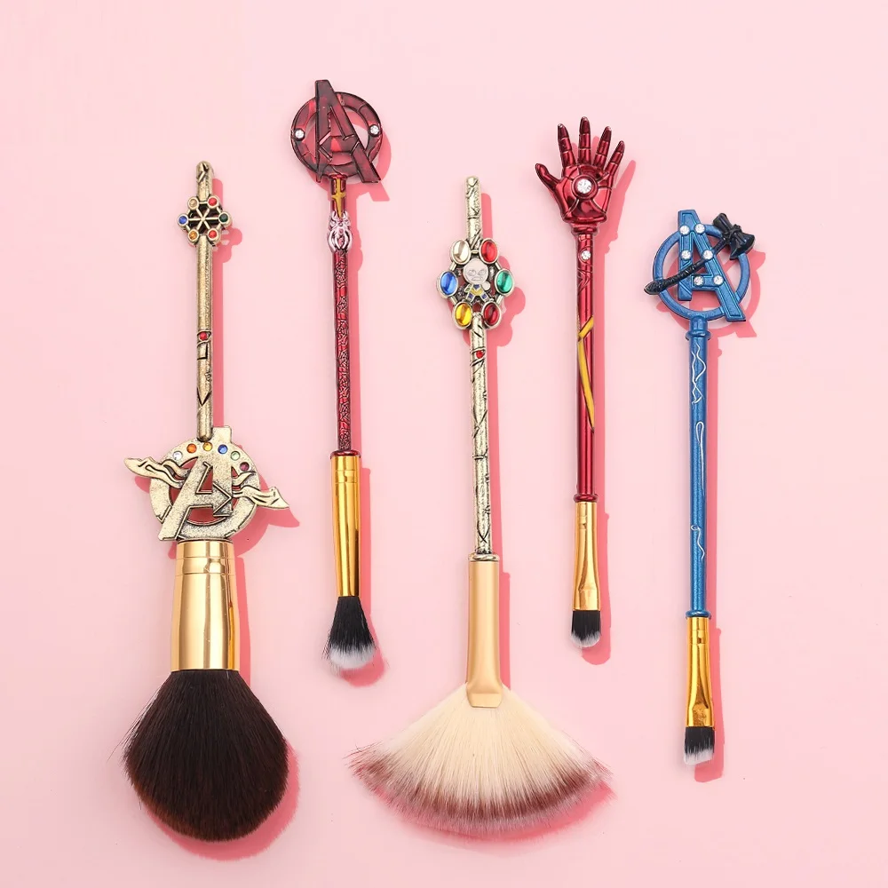 Hot Cosplay Marvel Captain America 5pcs Make Up Brushes The Avenger Makeup Brush Set iron Man Set Makeup Brushbrocha de maquill