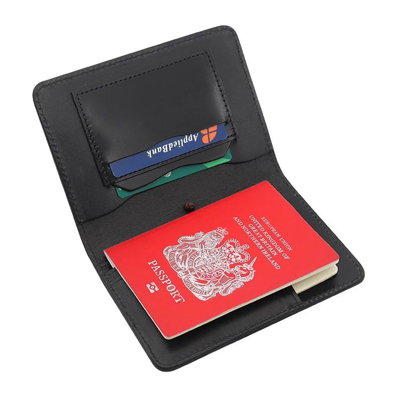 Customized leather passport holder slim travel passport covers genuine leather passport holders