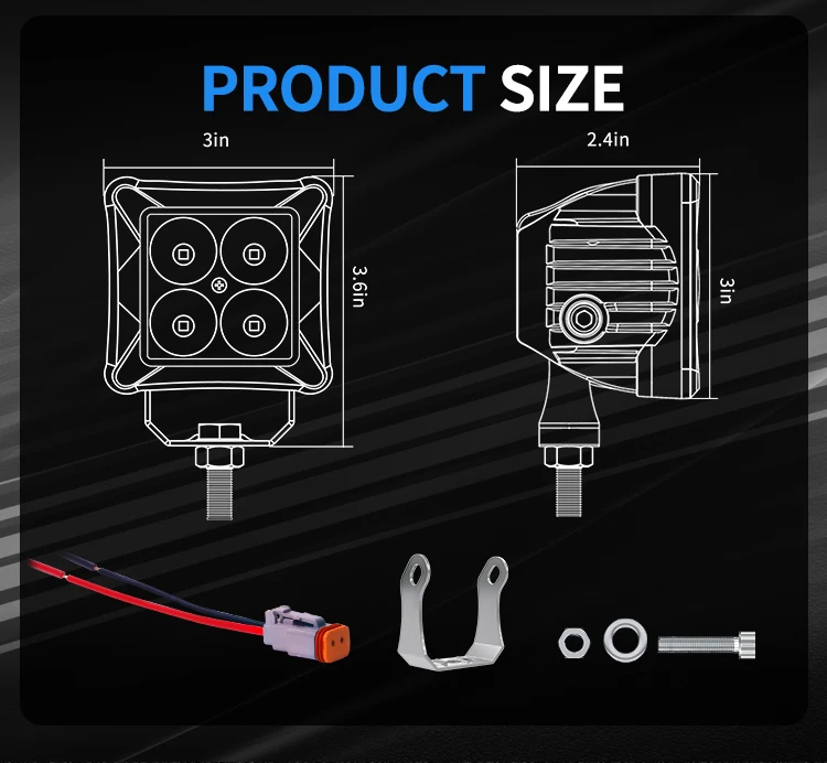 AURORA New Screwless 2 inch cube light ce emark waterproof led work light 12v