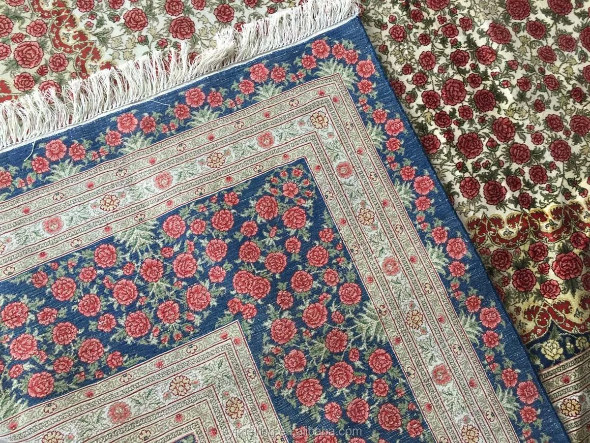 Big Size Oriental Chinese Antique Carpet Large Handmade Hand Knotted Silk Rugs for Living Room with Peony Design