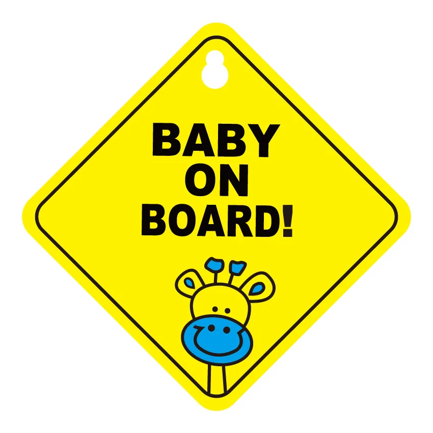 
Car Sticker Baby ON BOARD WARNING SAFETY SIGN Sticker Decal with Sucker for Car Vehicle Window Sticker Car Accessories Styling 