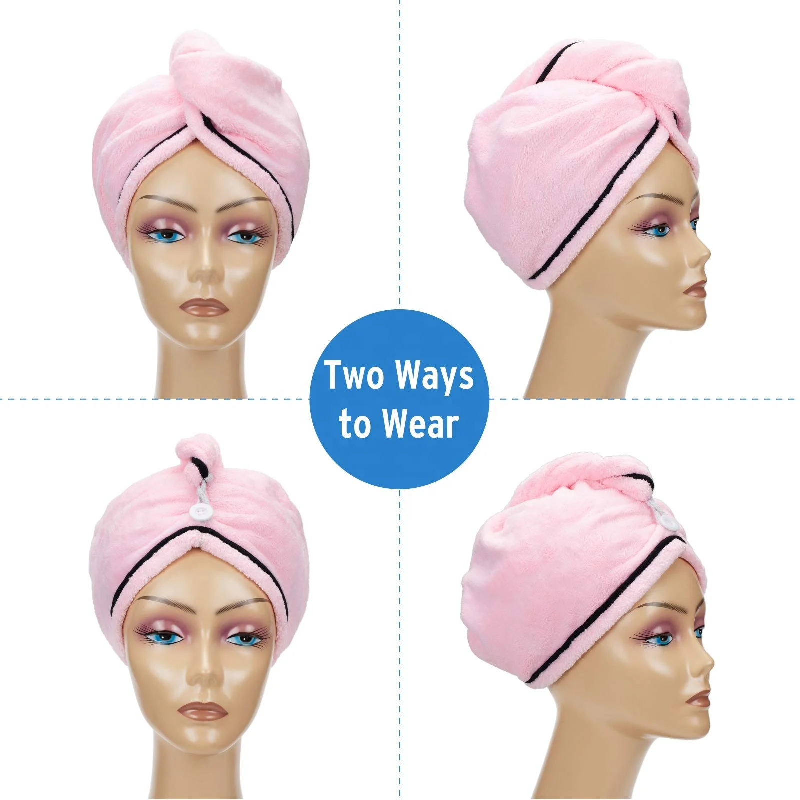 Eastsunshine personalized super absorbent Quick Dry Soft Magic Turban hair towel Custom logo microfiber hair towel wrap