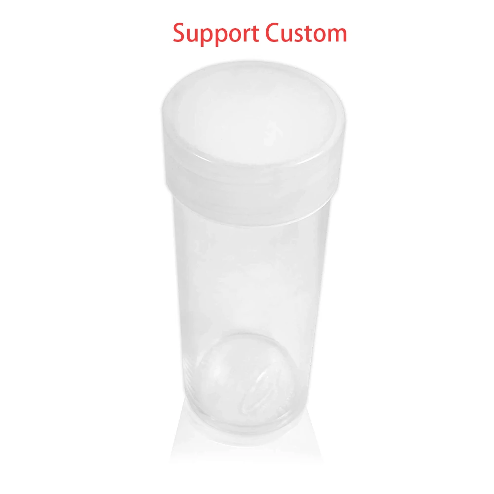 Customized Round Plastic Suitable Collector Tube Quarter Coins Container