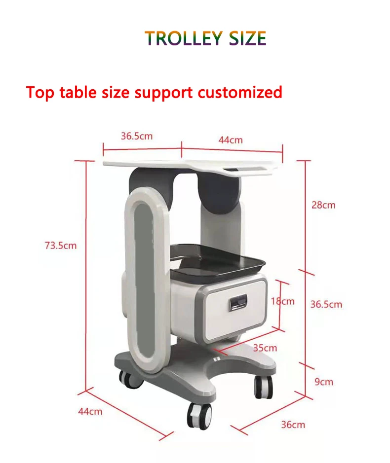 New Design White medical aesthetic device Carts Acrylic Salon Beauty Spa Trolley Facial Machine Trolley carts dental trolley