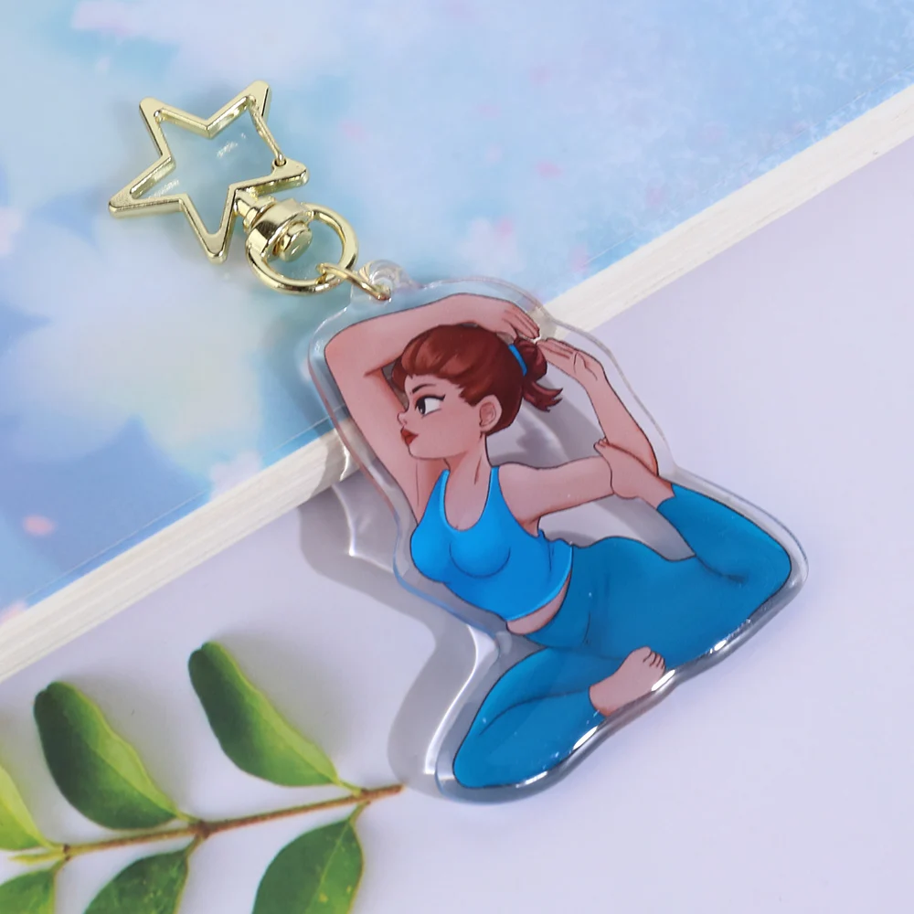 Bomaijie Custom Transparency Anime Acrylic Key Chain Printed Epoxy Resin Acrylic Keychain Charms