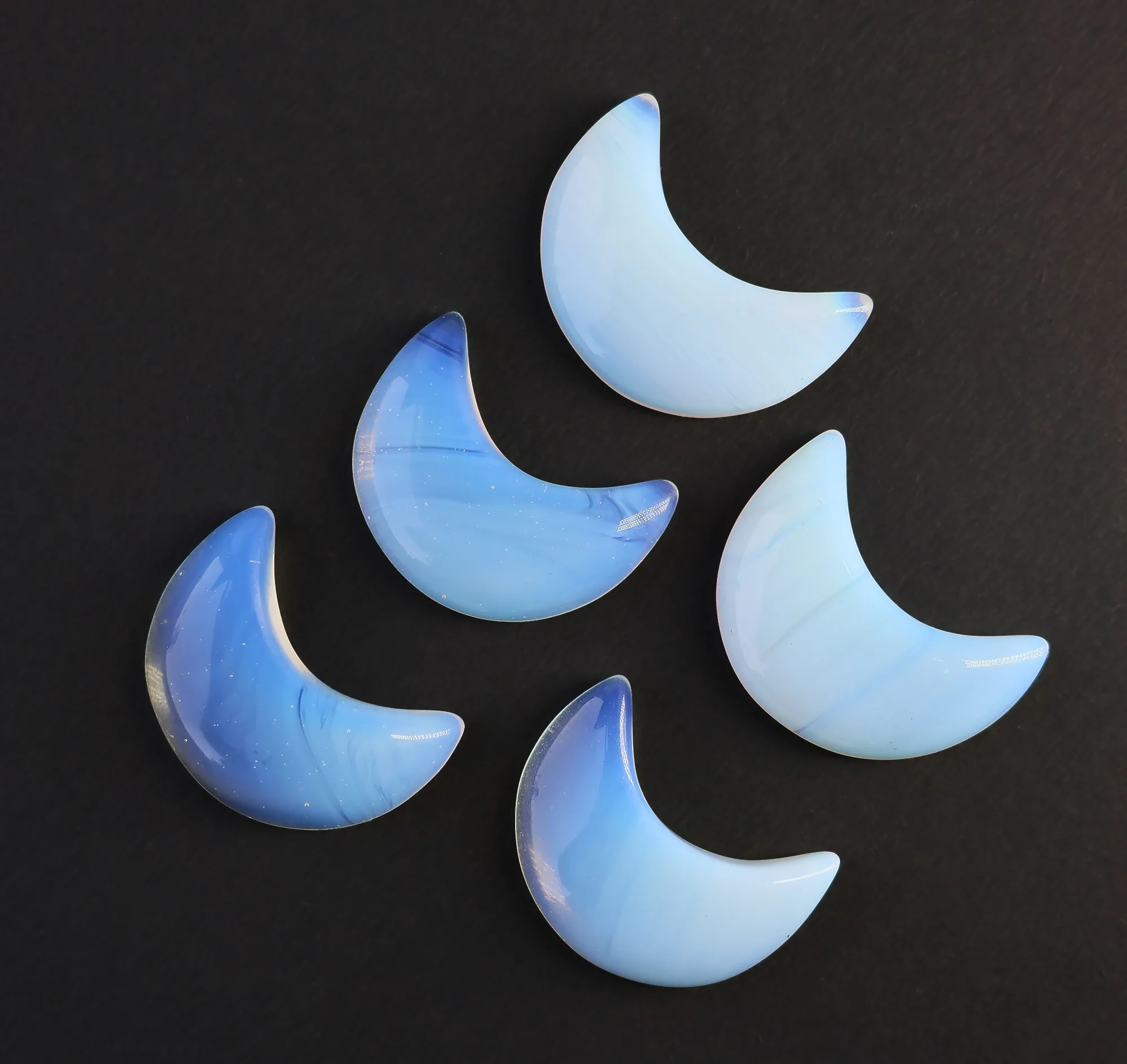 Opalite Gemstone 36x18 MM Home Decoration Handcrafted Highly Polished Crescent Moon Healing Crystal Half Circle Horn Gemstones