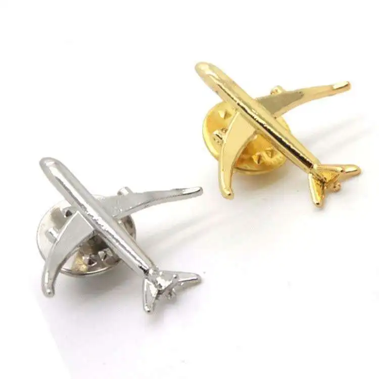 Manufacturer Design Your Own Cartoon Cute Anime Custom Metal Aircraft Airplane 3D Enamel Pin Badge Wings 3D Pin