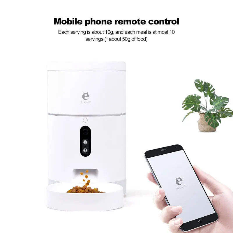 High quality Electronic Smart Camera Automatic Dog Cat food dispenser wifi auto smart pet feeder