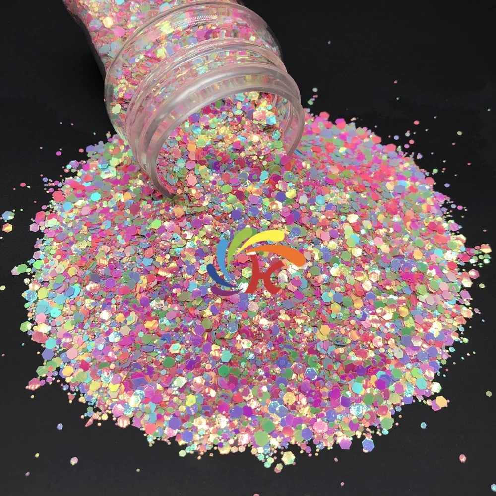 Пастельный полиэфир валентинки смешанные блестки массивные мягкие для эпоксидной смолы стакан украшение блеск