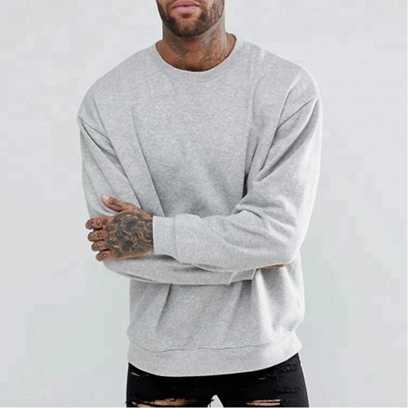 MS blank drop shoulder sweatshirts hip hop winter fleece hoodies sweater comfy pullover