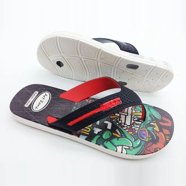 2021 china new model outdoor flat pcu men flip flops leather slipper