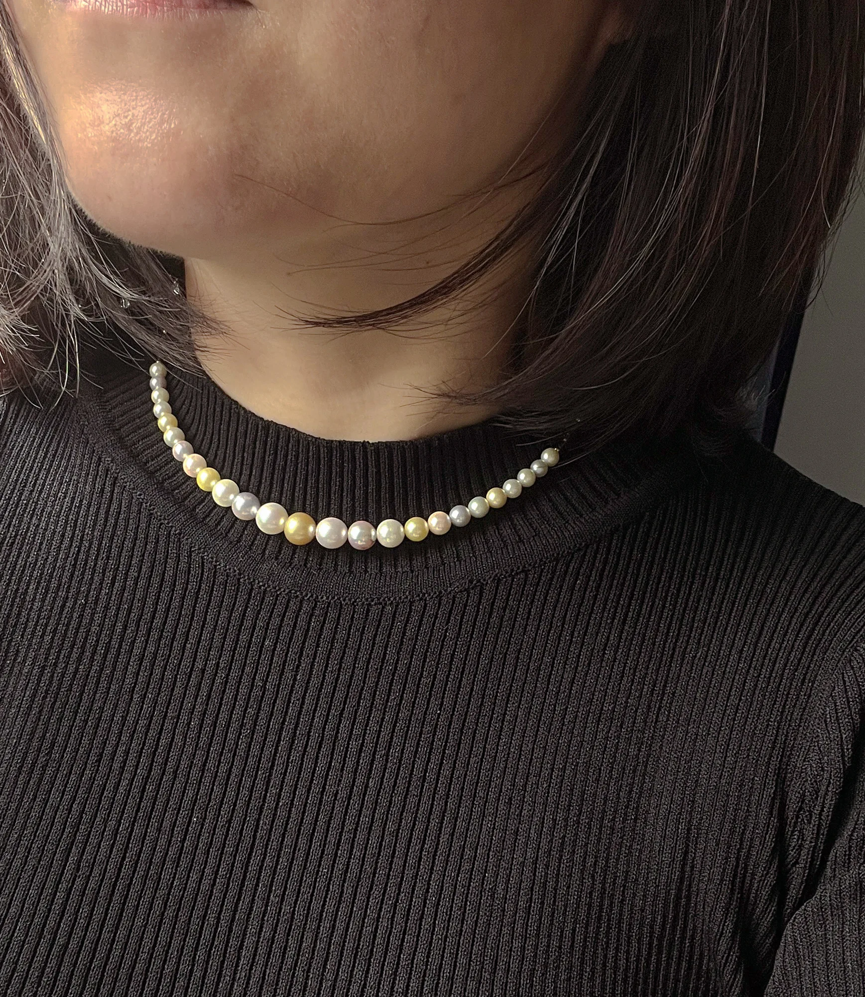 2024 Newest Product love charm with tahitian gold choker pearl necklace luxury for women fine jewelry south sea pearl necklace