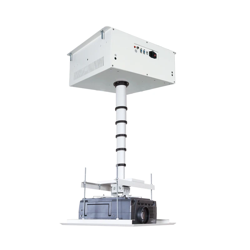 Single Pole Remote Control Electric Telescopic Lift Projector Hanger Motorized Telescoping Lifting Projector Mount Bracket