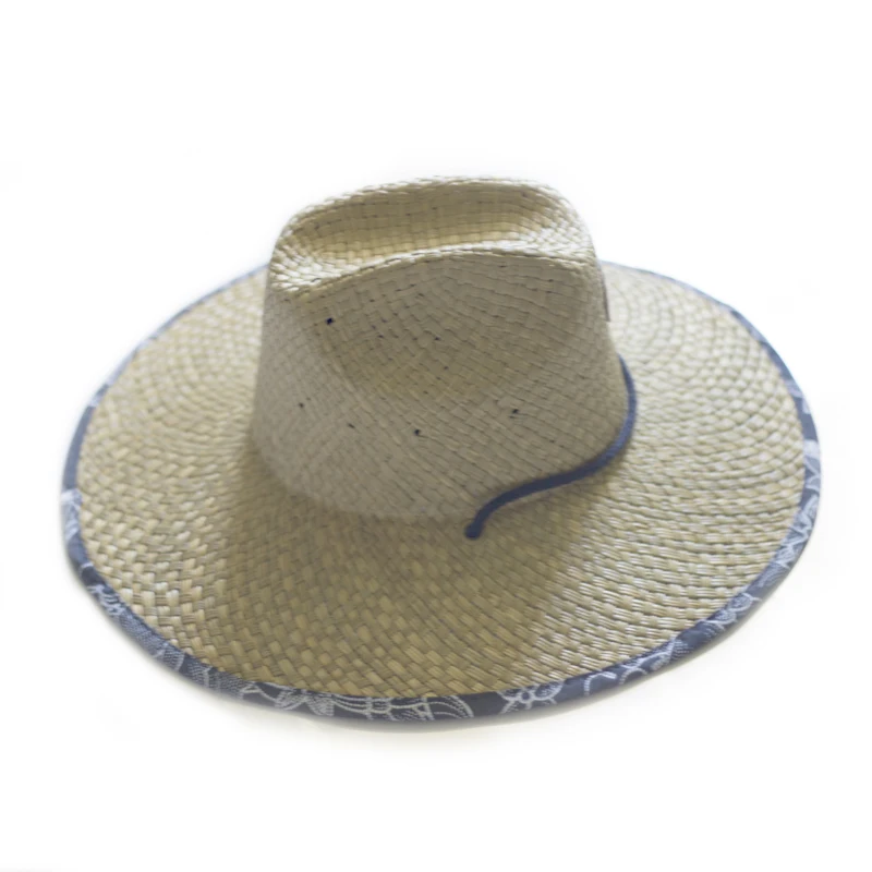 2021 stylish new arrive design quality mexican sombrero wide brim lifeguard surf straw hat beach custom made for wholesale
