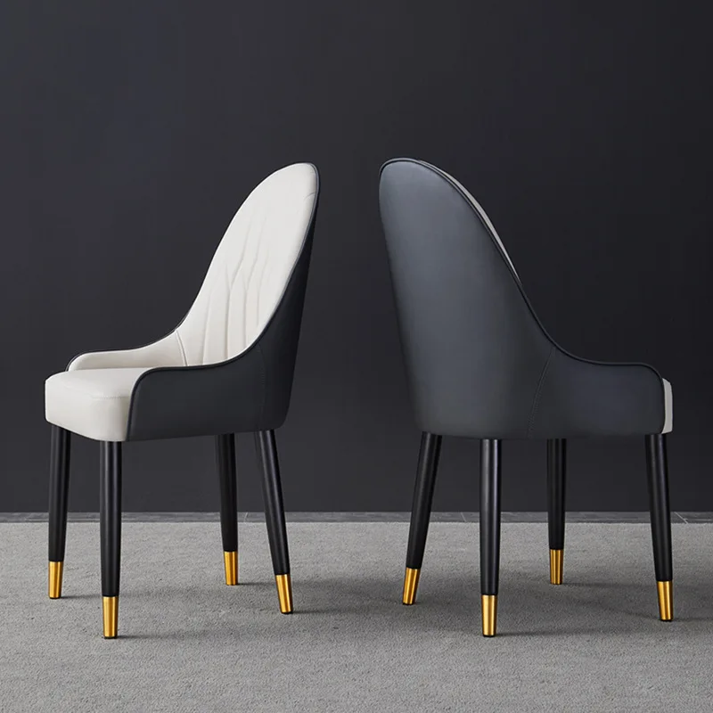 
High back PU solid wood dining chair fancy dining room chairs 