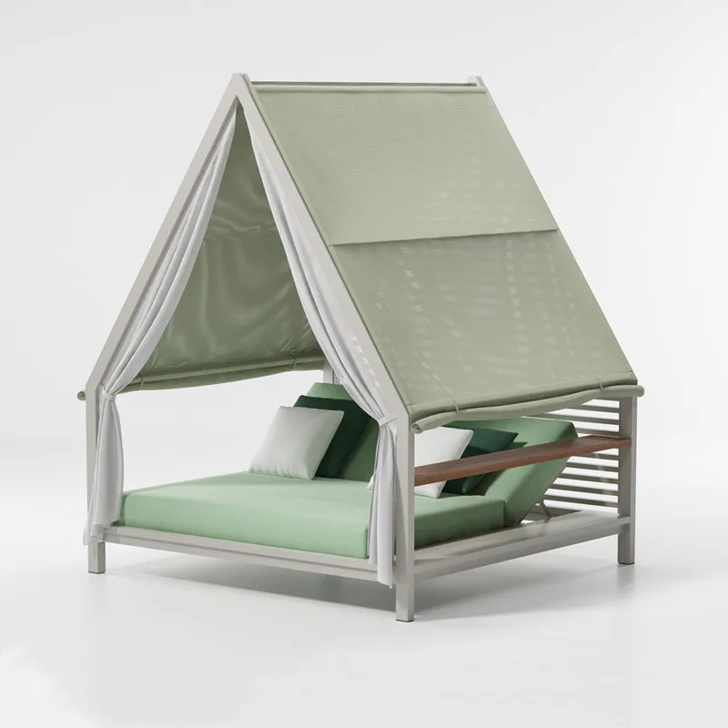 Patented design Triangle camping pergola aluminum Pavilion+Sofa+Waterproof Sunshade outdoor pergolas and gazebo