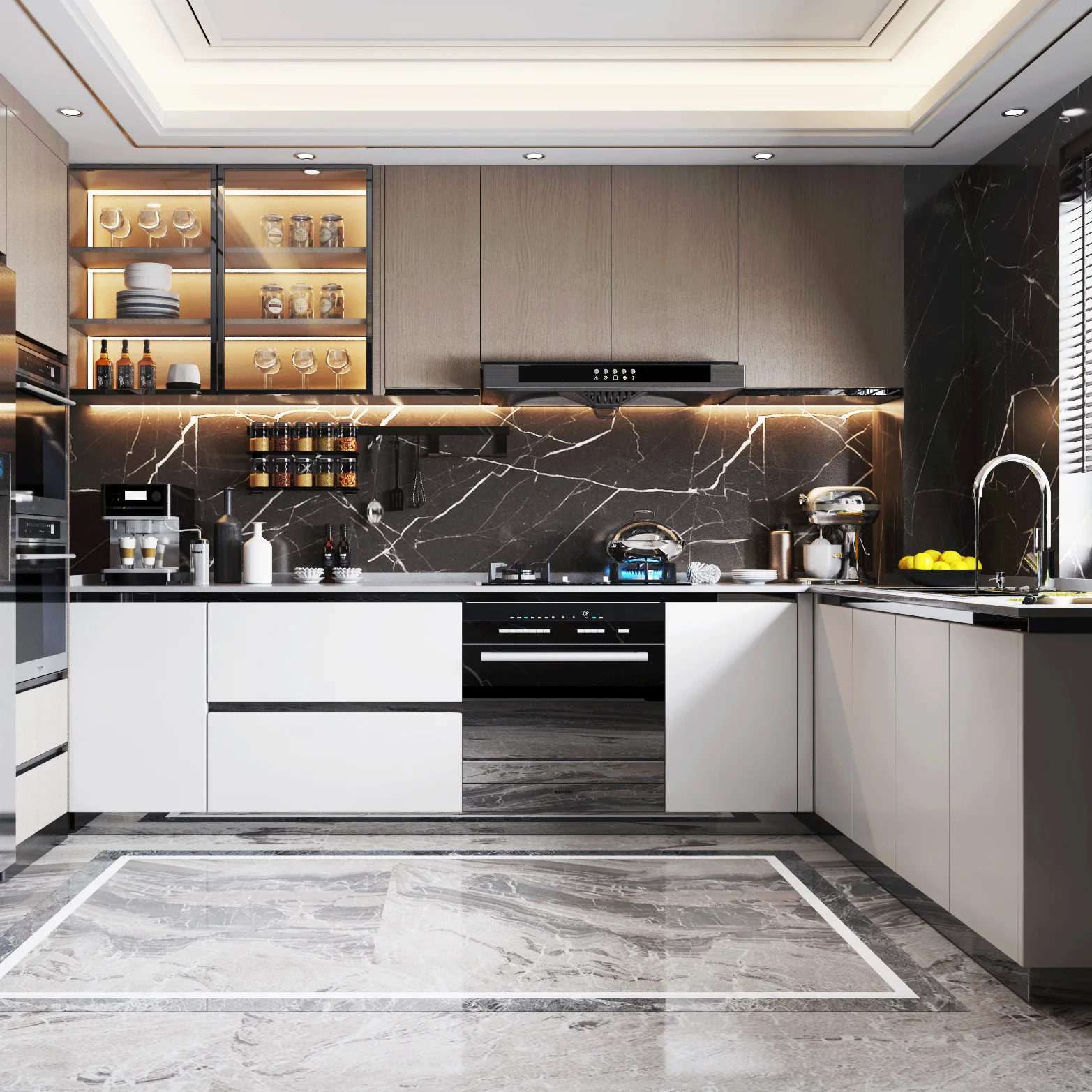 Modern Ready To Assemble Modular Style White kitchen furniture solid wood kitchen cabinet cupboard sets kitchen cabinet model