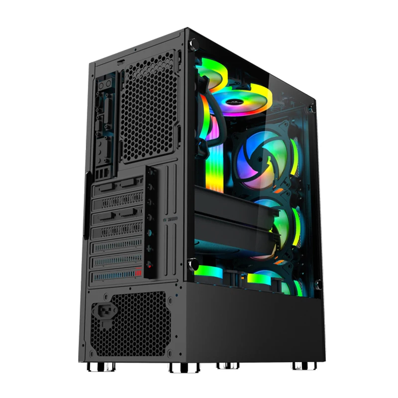 SNOWMAN NEW Coming Wholesale PC Cases RGB Cooling Fan Desktop Gaming MID Tower ATX Gaming PC Computer Case Tower