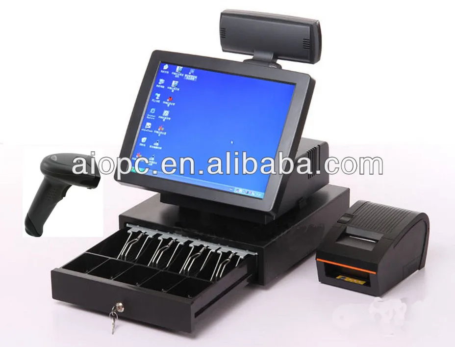 aiopc Luxury custom Intel Celeron Processor J1900 fanless cash register machine touch pos for restaurants android POS and PC POS
