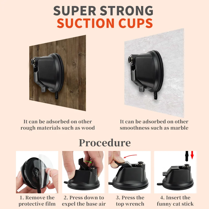 OEM Factory Cat Teaser  Eco-Friendly Steel Wire Pet Changeable Suction Cup Simulation Bird Rotating Feather Stick Cat Toy