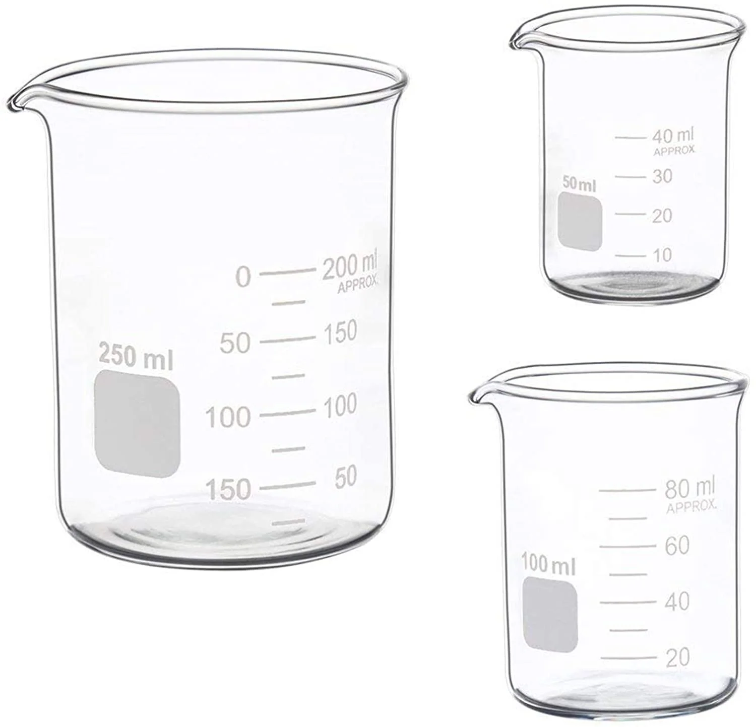 Glass Measuring Beaker 200ml Low Form Beaker Borosilicate Beaker