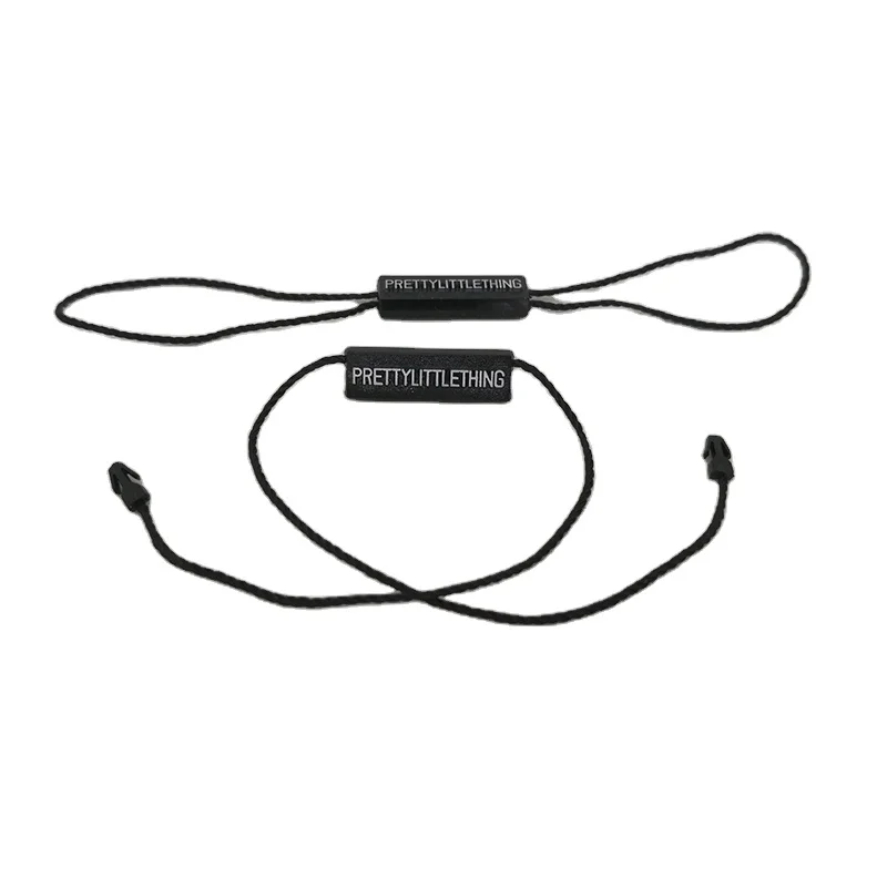 Factory Price Custom Brand Garment Plastic String Lock Rope Hang Tags For Clothing