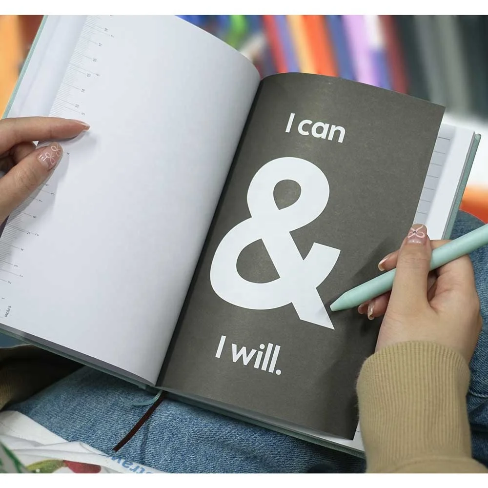 Free sample Custom Printed Logo Eco Friendly Notebook Inspirational Journal Waterproof Fabric Hardcover Planner