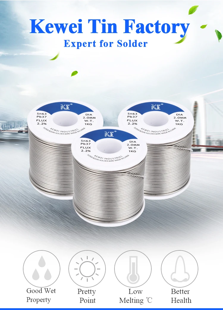 Kewei Tin Lead Alloy 60/40 1000g Solder Wire for Glass Stainless Steel Welding