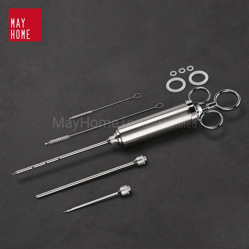 Шприц для мяса, грузины, говядины и курицы с 3 пищевыми иглами для маринада