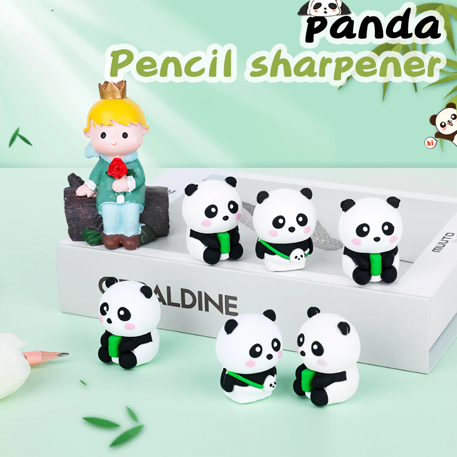 Creative cartoon pencil sharpener small cute Panda shape children student stationery pencil sharpener for kids