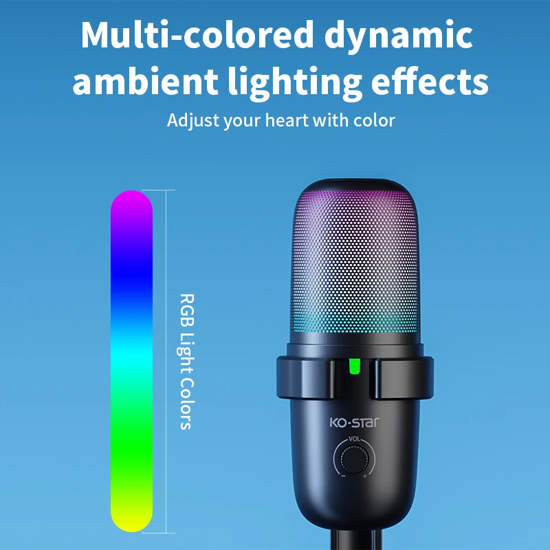 Dynamic professional wireless microphone gaming usb studio microphone condenser recording podcast streaming microphone