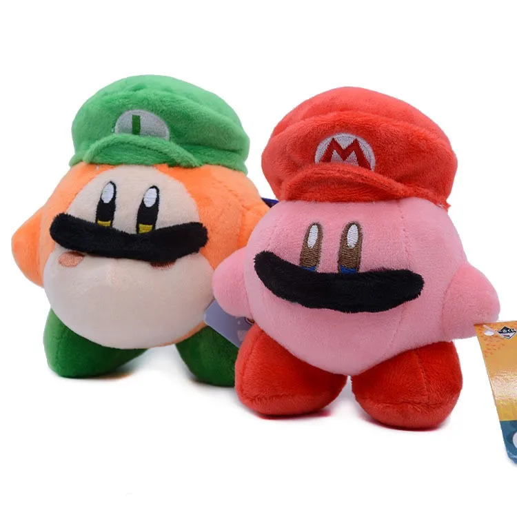 New Trendy Wholesale 10cm Japanese anime plush toy Mario cos Kirby plush doll pendant Mario key chain