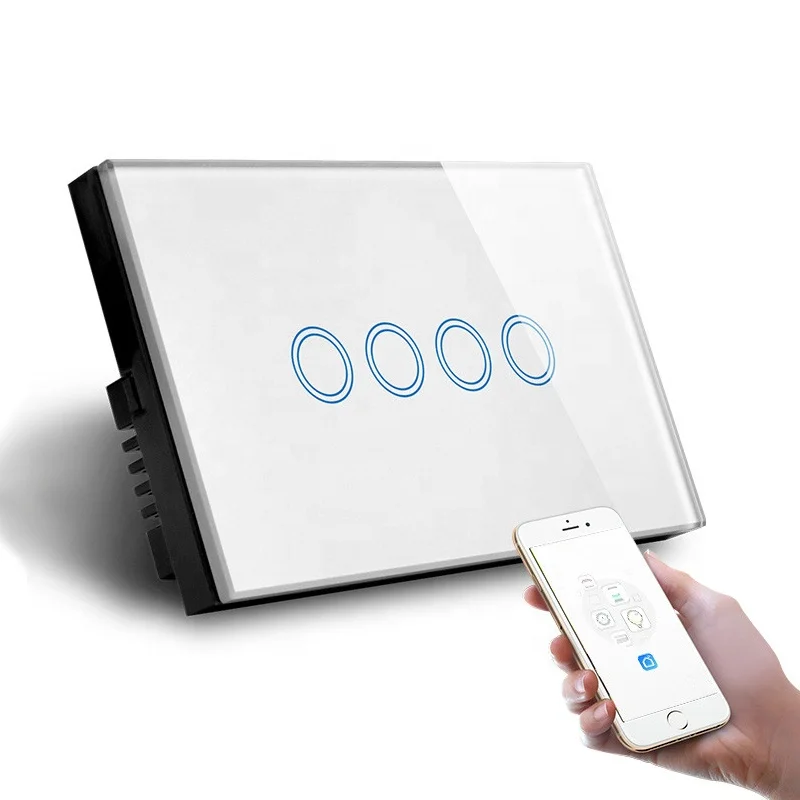  Стандарт США/AU SAA одобрении стеклянная панель Tuya Smart Life 4 банды 1 способ/2 Way/3 Way умный переключатель Wifi контролируемых выключатели