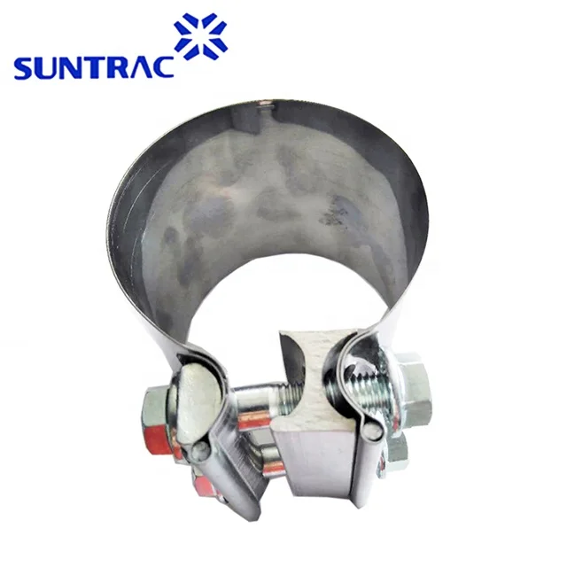 abrazadera Pre-formed wide band exhaust hose clamp with step