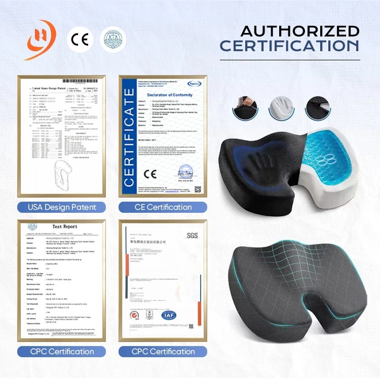 Wholesale Oem Seat Cushions For Office Chairs Orthopedic Memory Foam Sciatica Tailbone Pain Relief Coccyx Seat Cushion