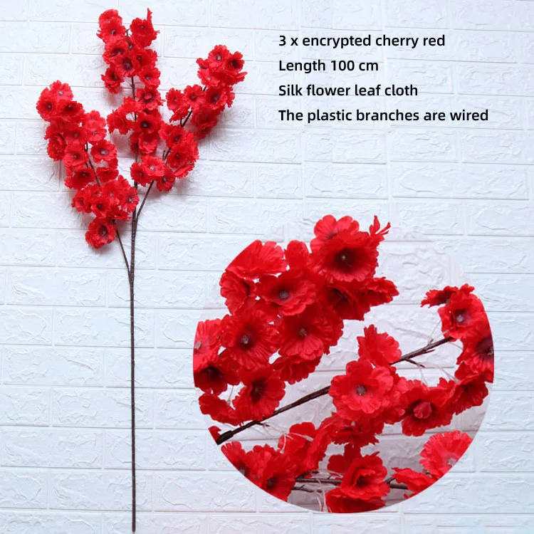 Trigeminal encryption wedding arch artificial pink flower cherry blossom