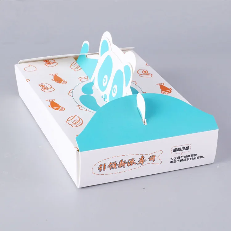 
Custom print take away paper food sushi packaging box with handle 