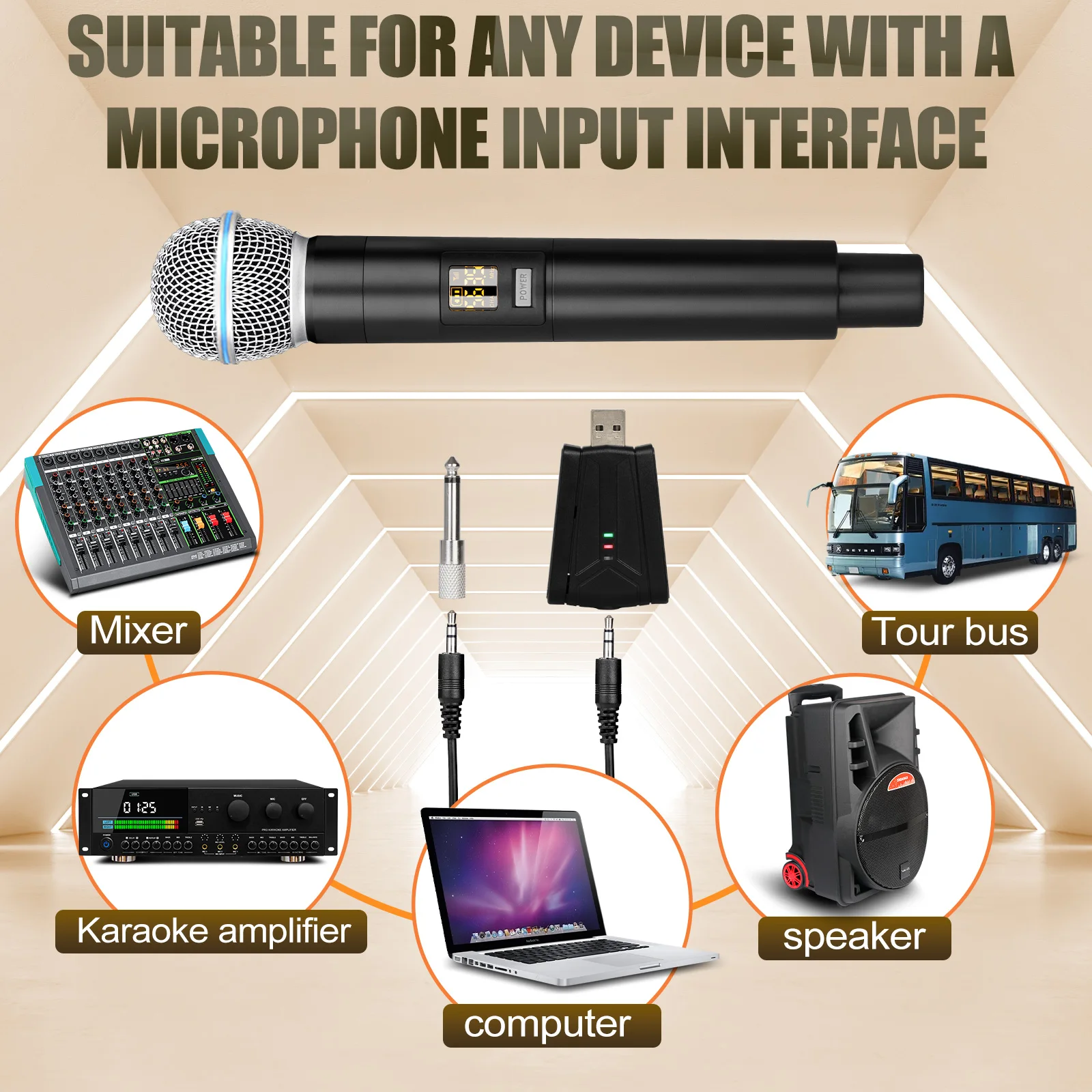 S3 Professional Handheld Microphones USB Plug and Play UHF Wireless Microphone