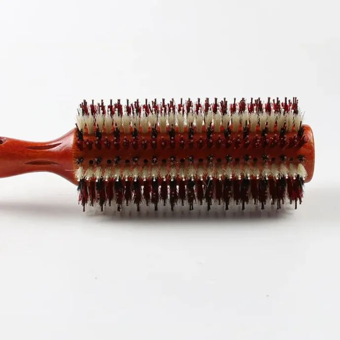 Hair Brush with Boar Bristle for Salon Styling Round Wooden Pear Blossom Wooden Curly Hair Comb Modeling Super Round RolleR Comb