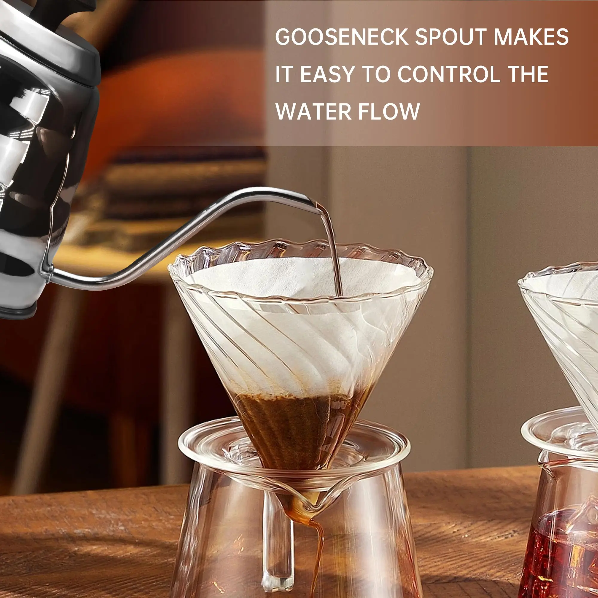 Hot Sale Barista Tool Brewing Pour Over Hand Drip Kettle Home Hotel Stainless Steel Cloud Gooseneck Coffee Pot With Lid