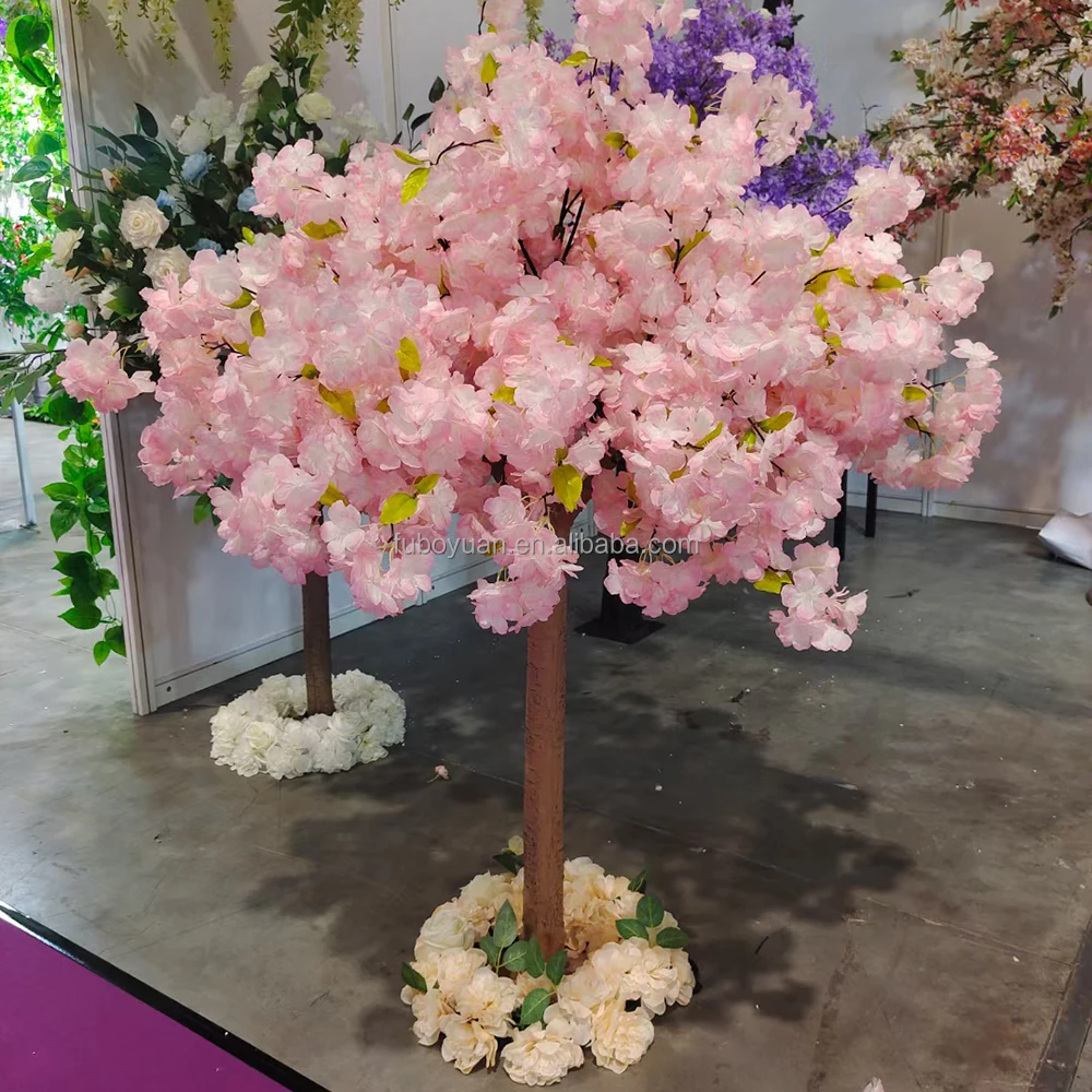 ST Small cherry tree tabletop sakura tree plant restaurant decor pink blooming cherry blossom tree centerpiece for wedding table