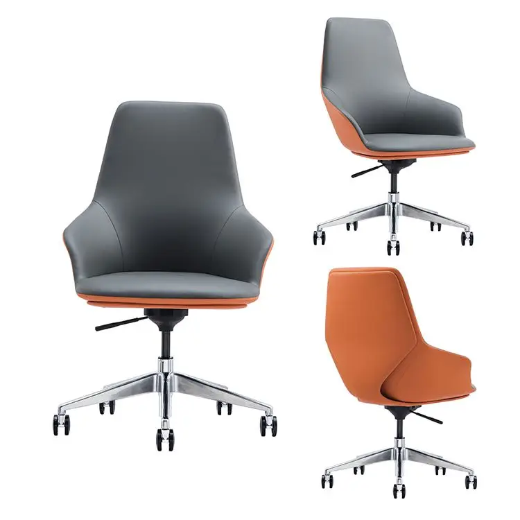 Genuine 360 swivel boss leather office chair lifting visitor chair for hotel