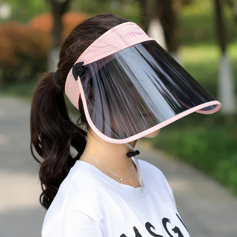Stock UV Protection Plastic PVC Visor Cap Beach Sun visor Hat Promotion Advertising Tuorist Team Wide Brim Airtop Cap