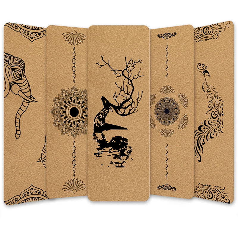 non slip eco friendly yoga mat TPE  Organic cork mat Fitness exercise custom logo Premium pilates mat