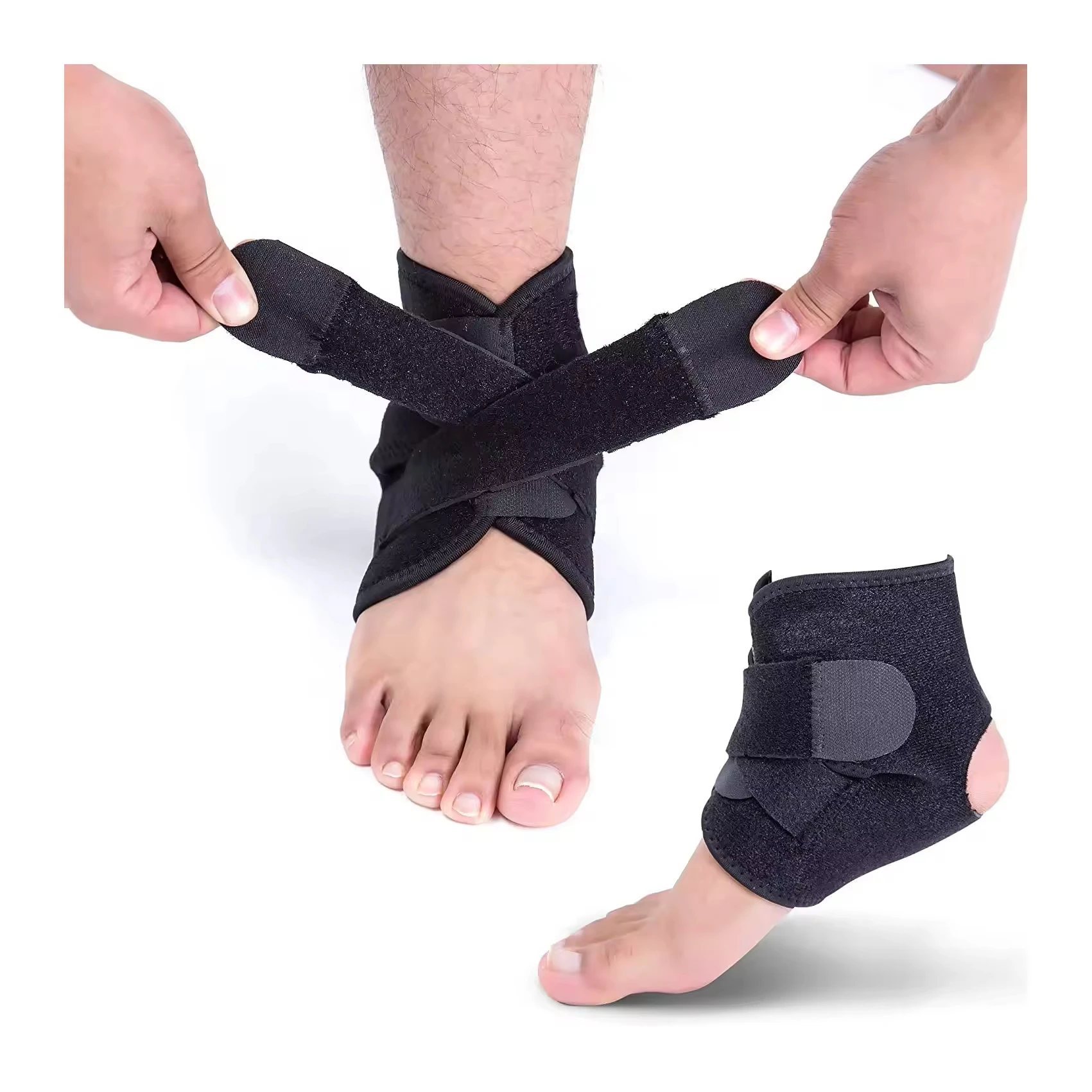 Hot Sale Adjustable Neoprene Ankle Support Brace Wraps Protector Helps Relieve Pain Ankle Foot Orthosis Support