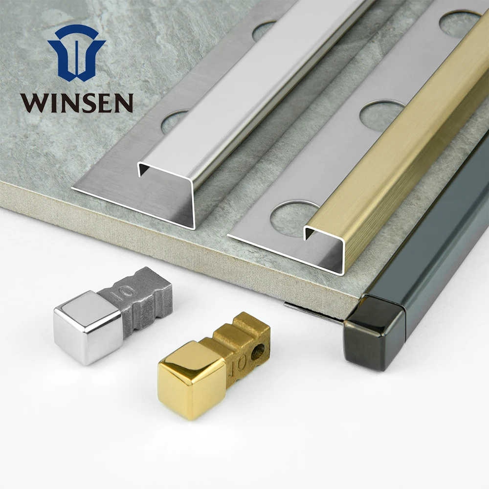 Custom Exclusive Metal Corner Edge Brushed Stainless Steel Tile Trim For Tile Profile Modern Style 304 Grade Ceramic Tile