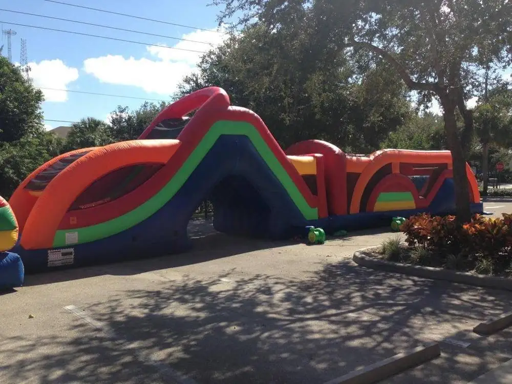 
Commercial Inflatable Warrior Dash air jumping Obstacle Course for sale 