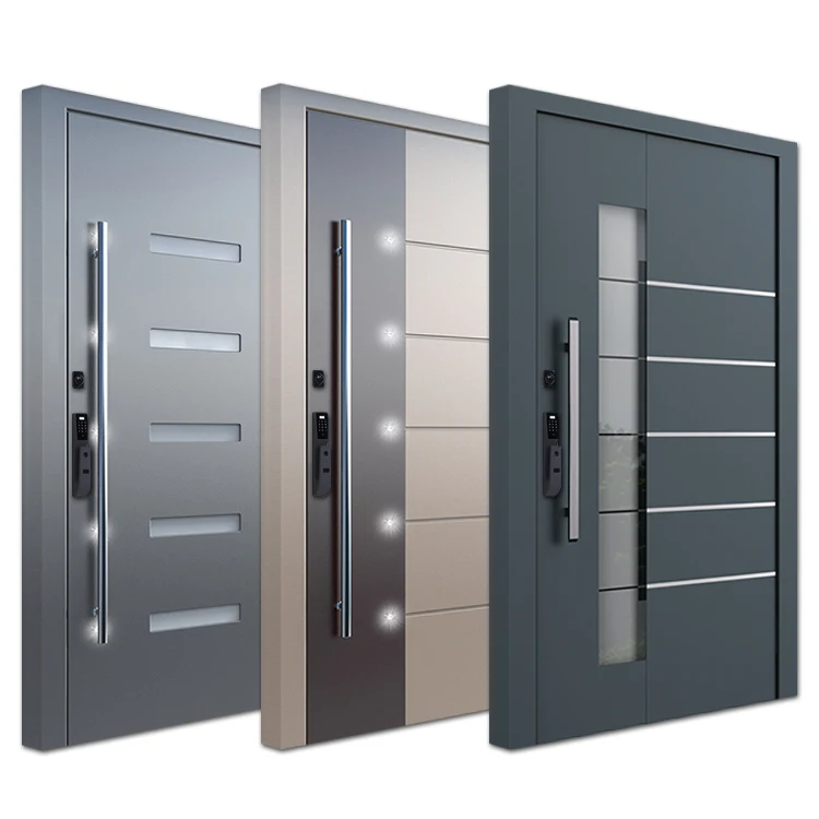 Custom exterior front entry metal doors outdoor main entrance stainless steel security door design for home villa house